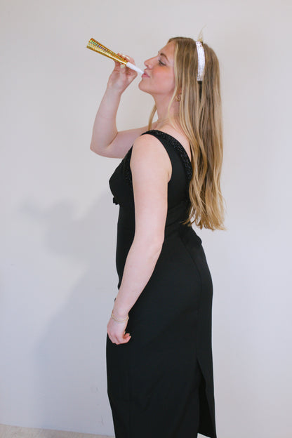 Black Cat Midi Dress