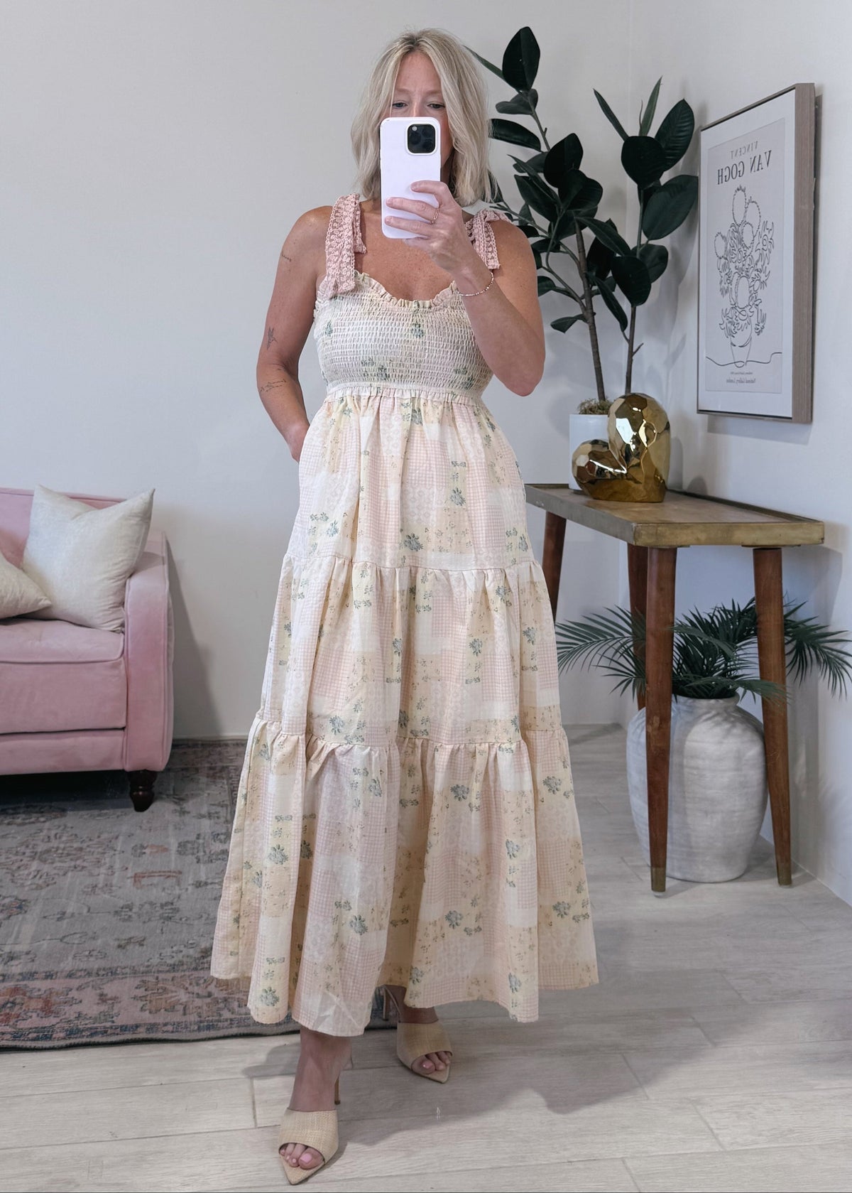 Pink Floral Maxi Dress