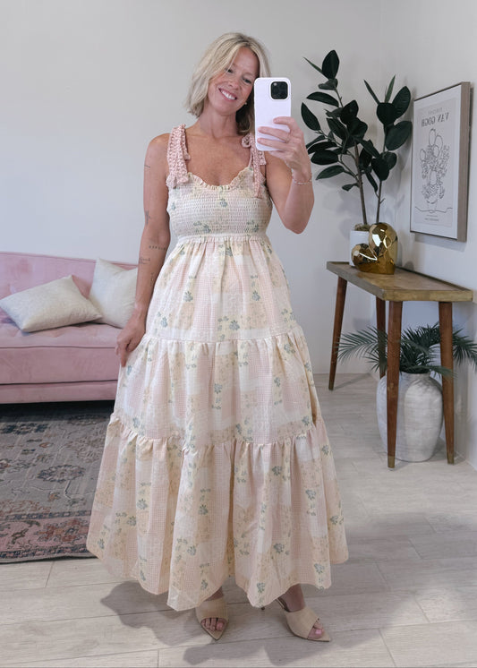 Pink Floral Maxi Dress