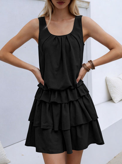 Sleeveless Ruffle Layered Mini Dress