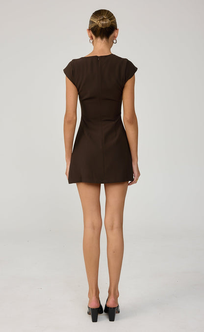Alira Mini Dress (Chocolate)