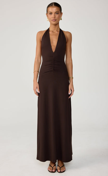 Araminta Maxi Dress (Chocolate)