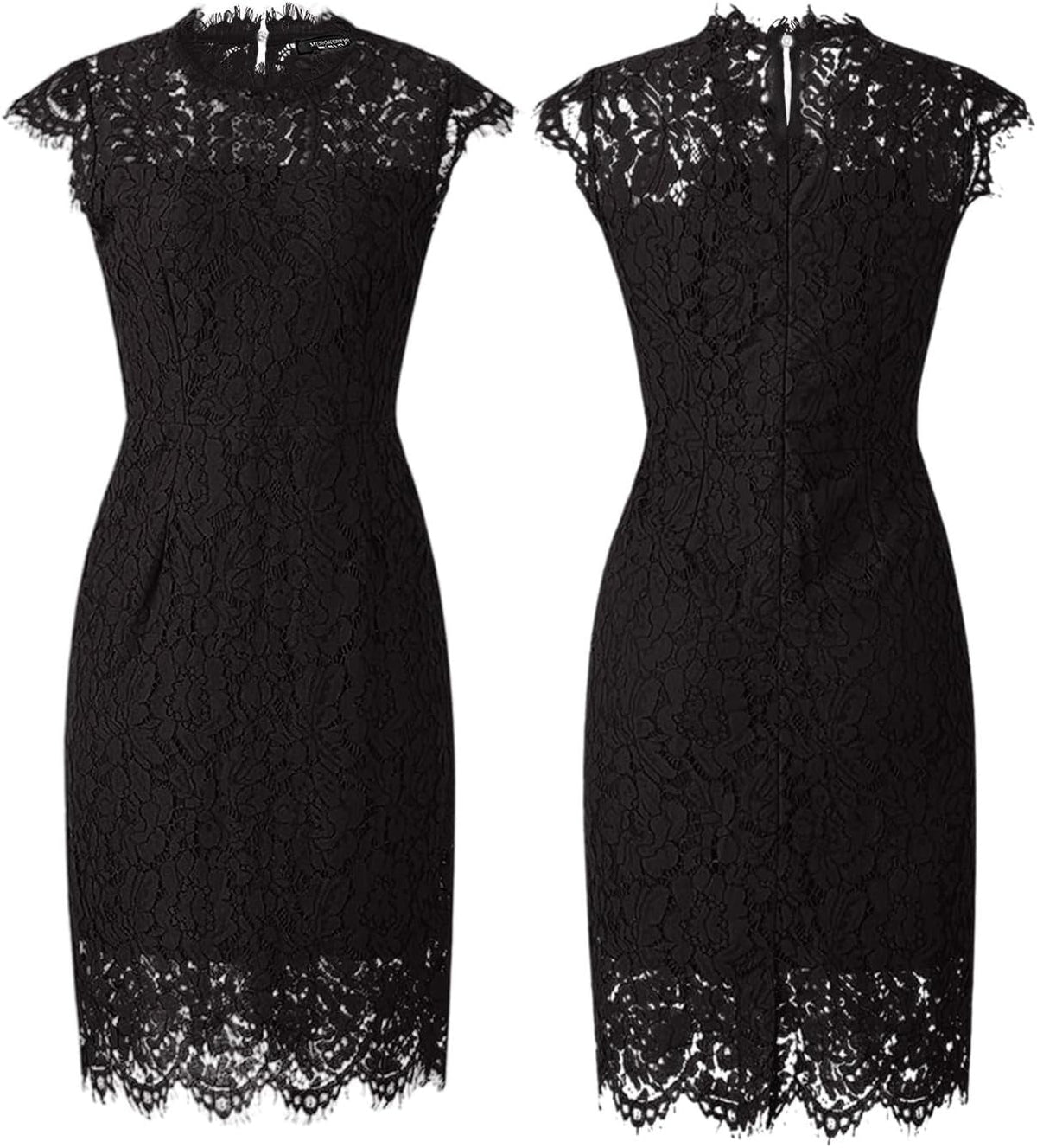 MEROKEETY Sleeveless Lace Floral Elegant Cocktail Dress