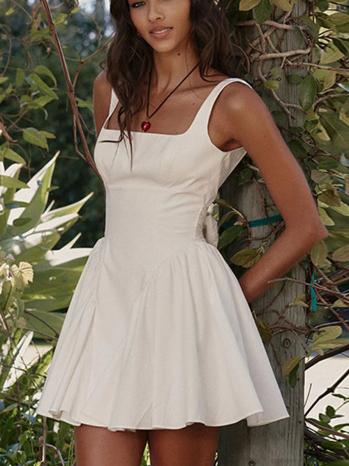 Backless Square Neck Mini Dress