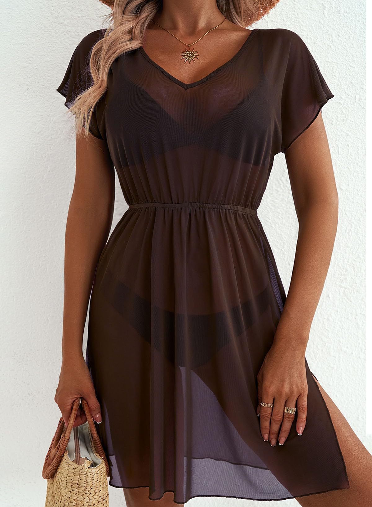 Printed Short Sleeve Mini Dress