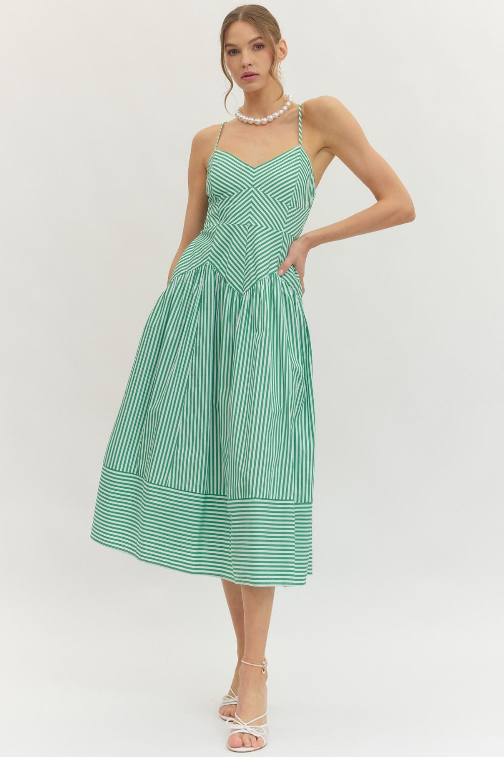 Chevron Stripe Midi Dress
