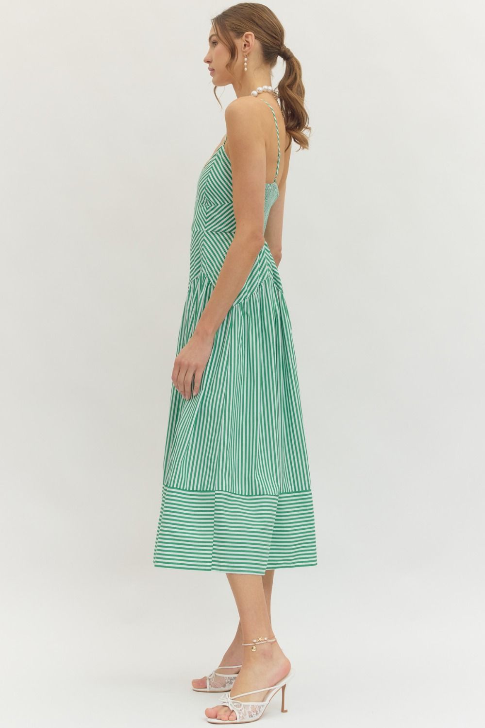 Chevron Stripe Midi Dress