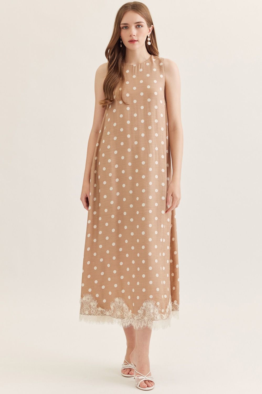 Lace And Polka Dot Maxi Dress
