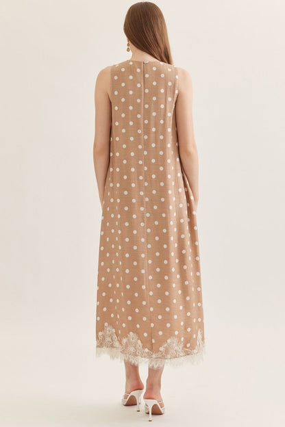 Lace And Polka Dot Maxi Dress