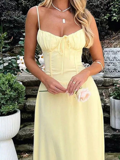 Tie Front Spaghetti Strap Maxi Dress