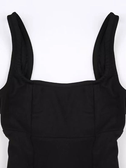 Backless Square Neck Mini Dress