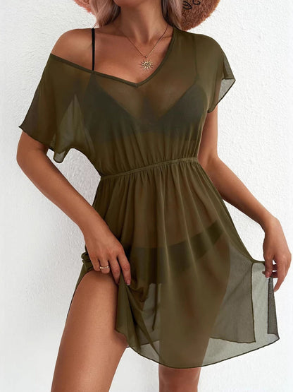 Printed Short Sleeve Mini Dress