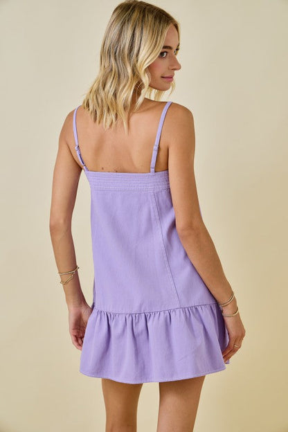 Crowd Pleaser Contrast Stitch Mini Dress