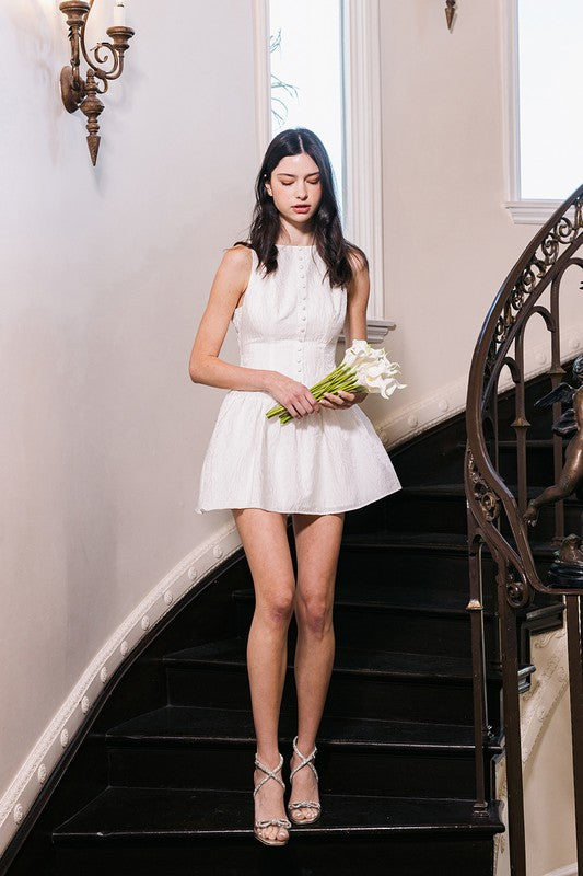 Adored Stunner Drop Waist Flare Mini Dress