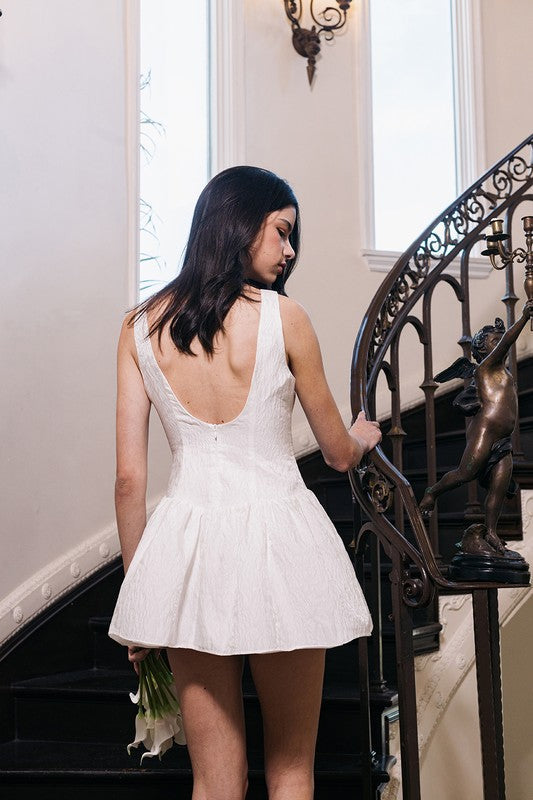 Adored Stunner Drop Waist Flare Mini Dress