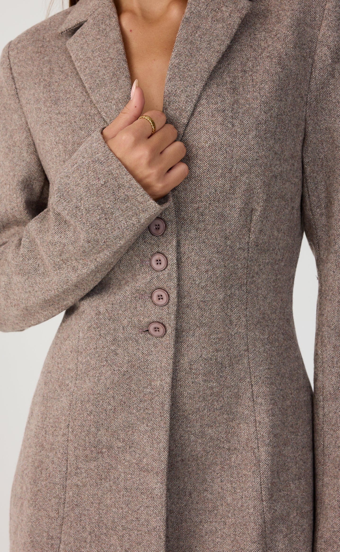 Midweek Blazer Mini Dress (Mocha Texture)